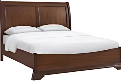 Phillipe Sleigh Bed, Dresser, Mirror & Nightstand In Cherry, Queen