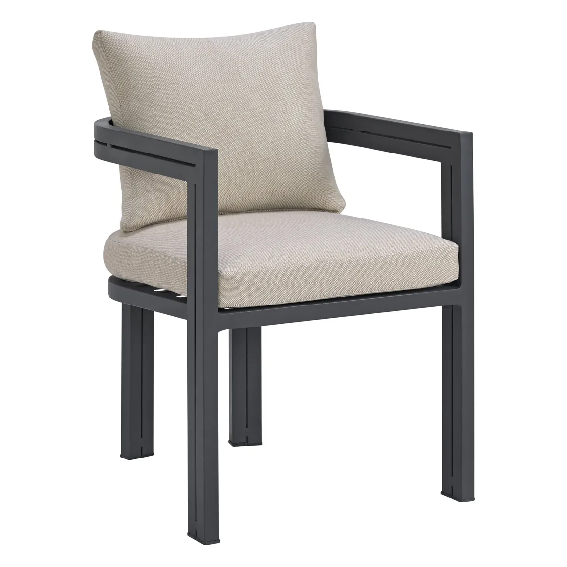 Playa Outdoor Dining Table, 4 Chairs & Bench In Dark Gray