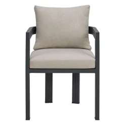 Playa Outdoor Dining Table, 4 Chairs & Bench In Dark Gray