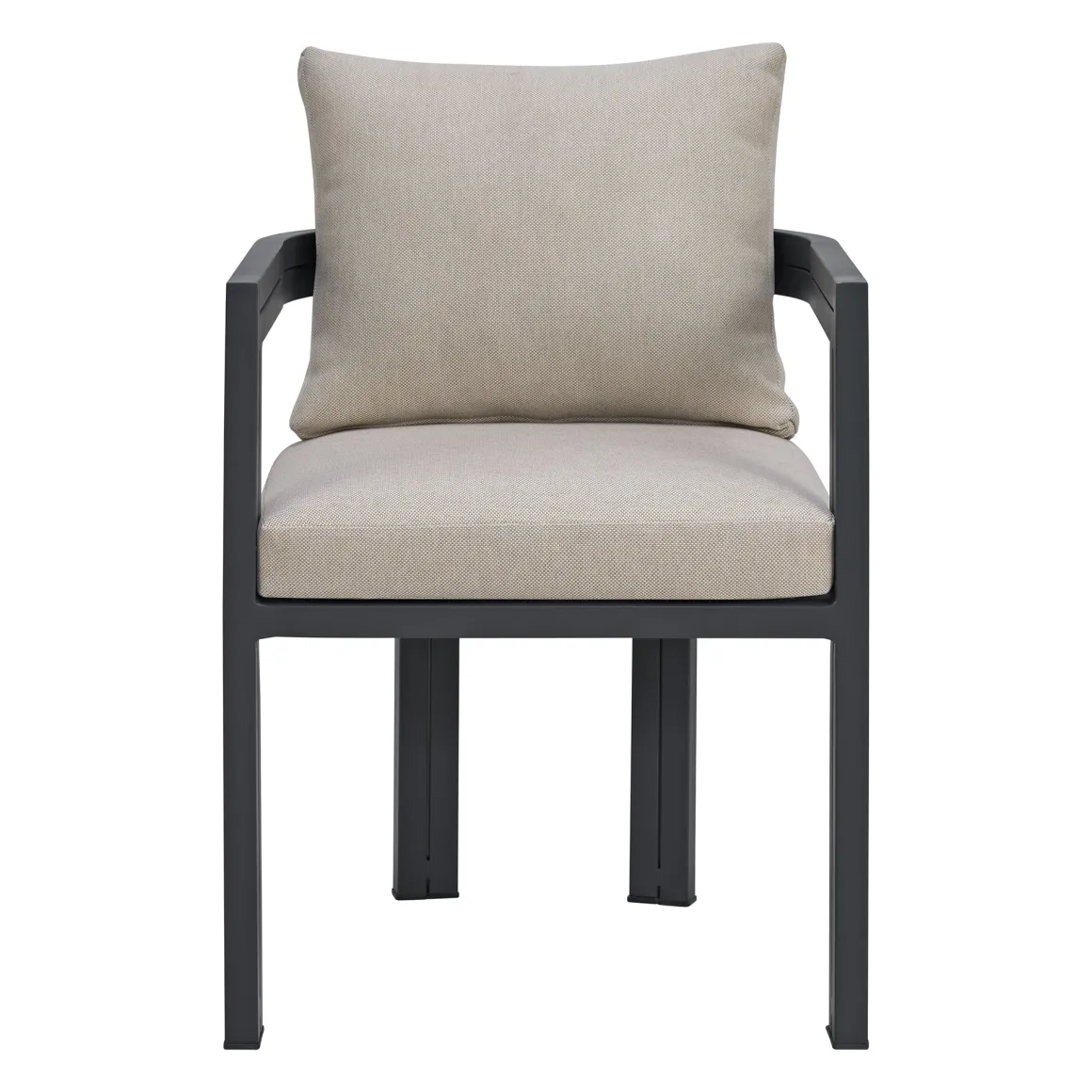 Playa Outdoor Dining Table, 4 Chairs & Bench In Dark Gray