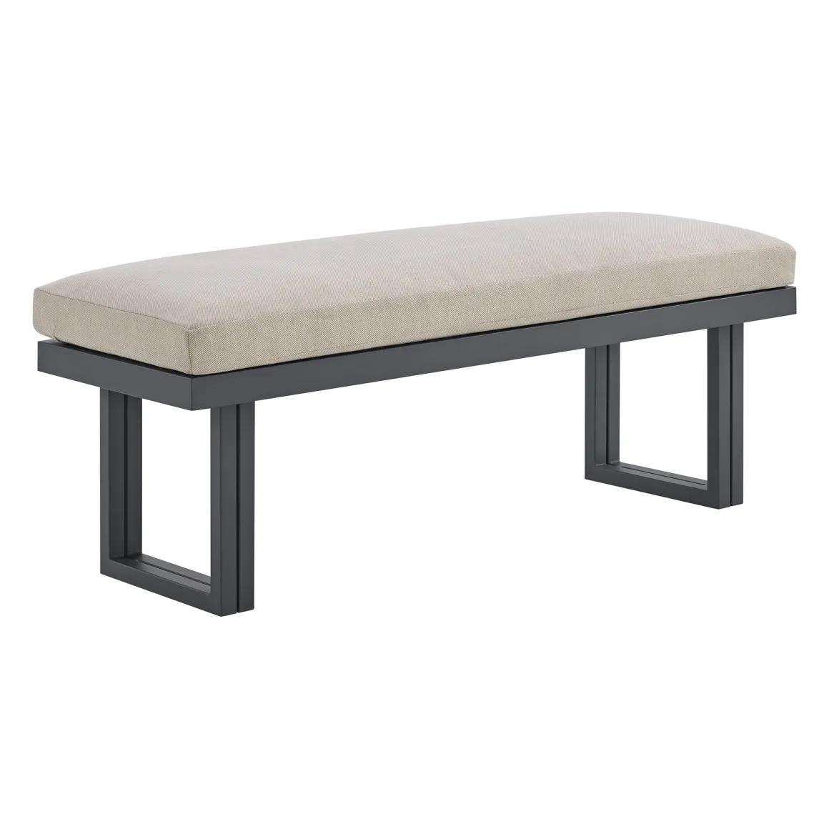 Playa Outdoor Dining Table, 4 Chairs & Bench In Dark Gray