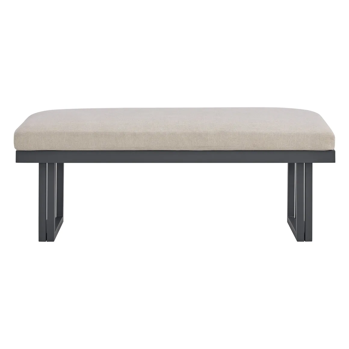 Playa Outdoor Dining Table, 4 Chairs & Bench In Dark Gray