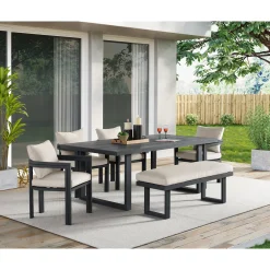 Playa Outdoor Dining Table In Dark Gray