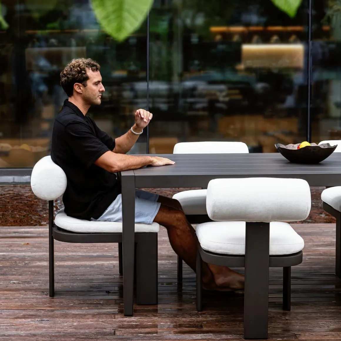 Polanco Outdoor Dining Table In Black