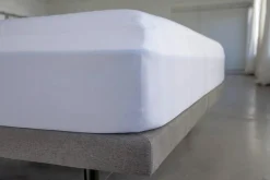 Poly Knit Mattress Pad Protector In White, Twin