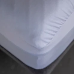 Poly Knit Mattress Pad Protector In White, Twin