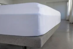 Poly Knit Mattress Pad Protector In White, Twin