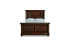 Porter Panel Bed, Dresser, Mirror & Nightstand In Rustic Brown, Queen