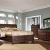 Porter Storage Bed, Dresser, Mirror, Nightstand In Rustic Brown, Queen