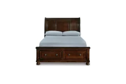 Porter Storage Bed, Dresser, Mirror, Nightstand In Rustic Brown, Queen