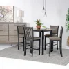 Potomac Round Counter Height Dining Table & 4 Stools In Brown/Black