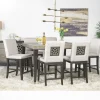 Proximity Counter Height Dining Table & 6 Stools In Gray Oak