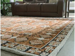 Qaabiz Rug In Sienna/Ivory/Black, 8x10
