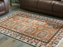 Qaabiz Rug In Sienna/Ivory/Black, 8x10
