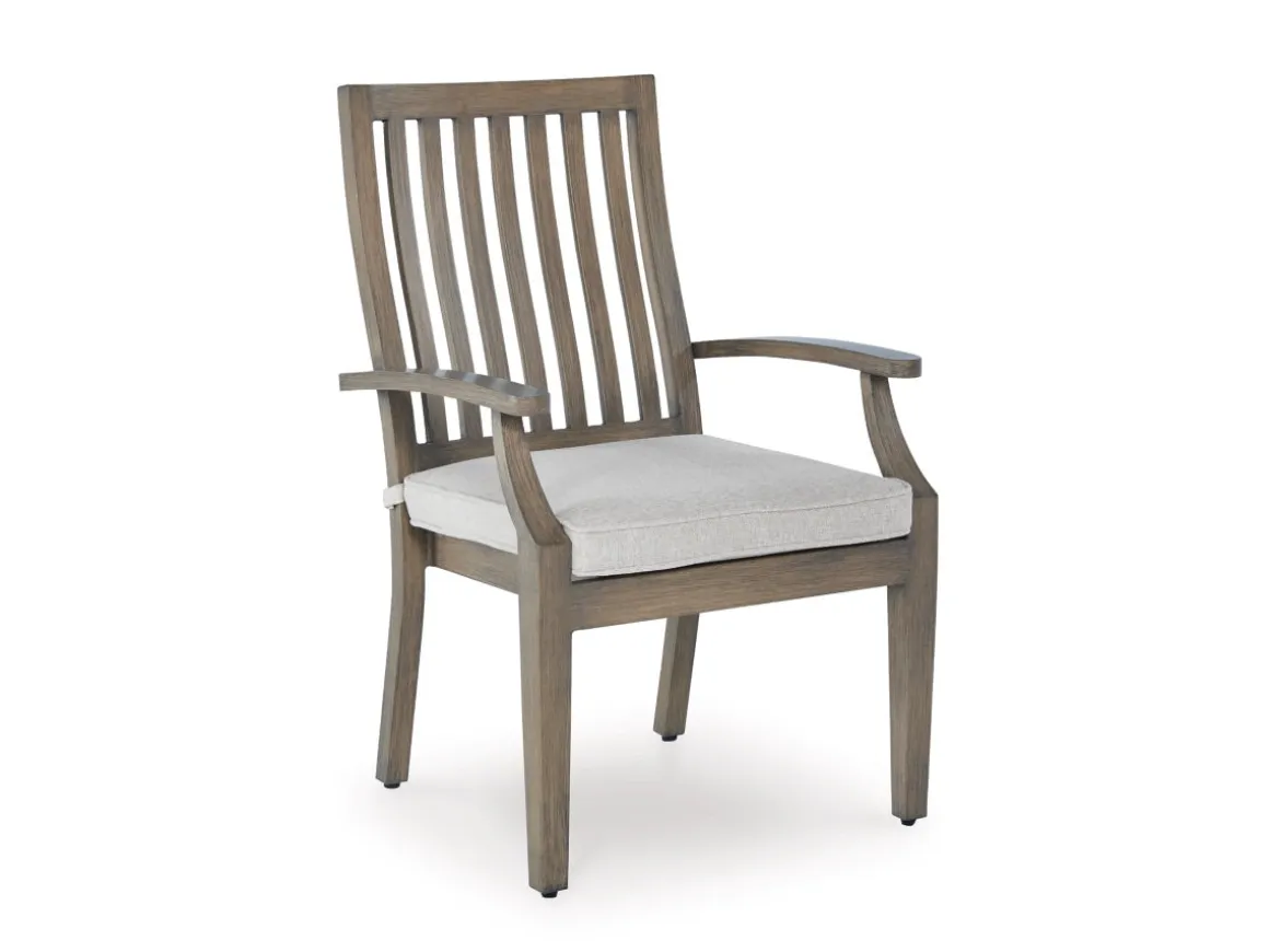 Rainier Outdoor Dining Table & 6 Chairs In Brown/Beige