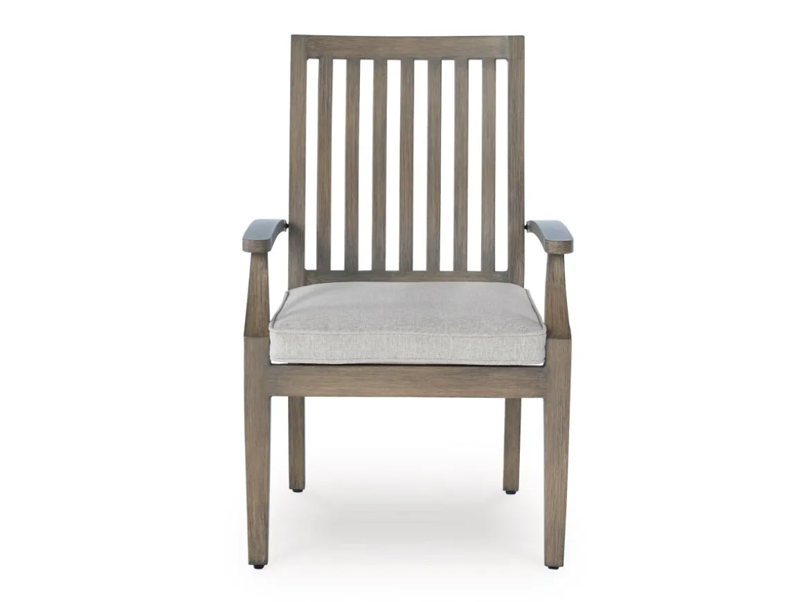 Rainier Outdoor Dining Table & 6 Chairs In Brown/Beige