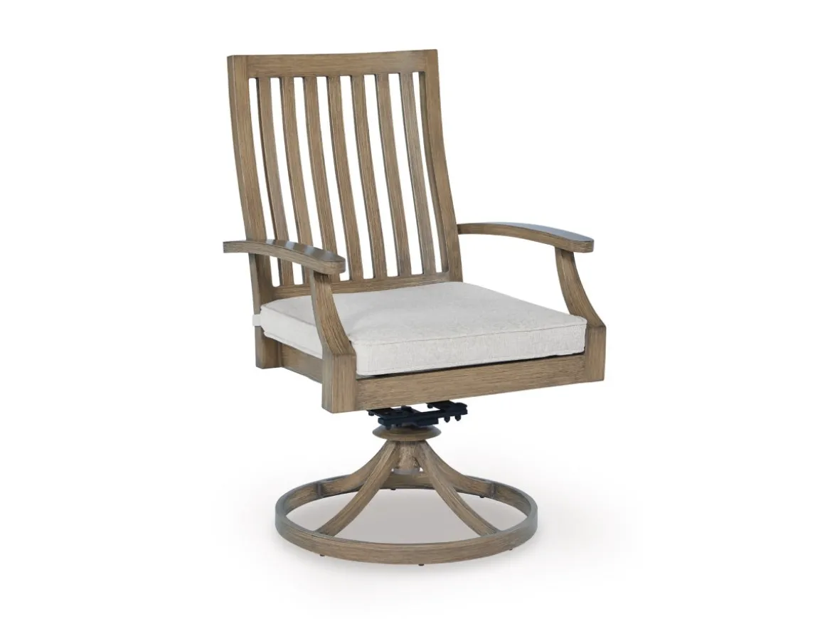 Rainier Outdoor Dining Table & 6 Chairs In Brown/Beige