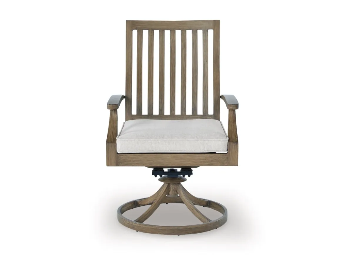 Rainier Outdoor Dining Table & 6 Chairs In Brown/Beige