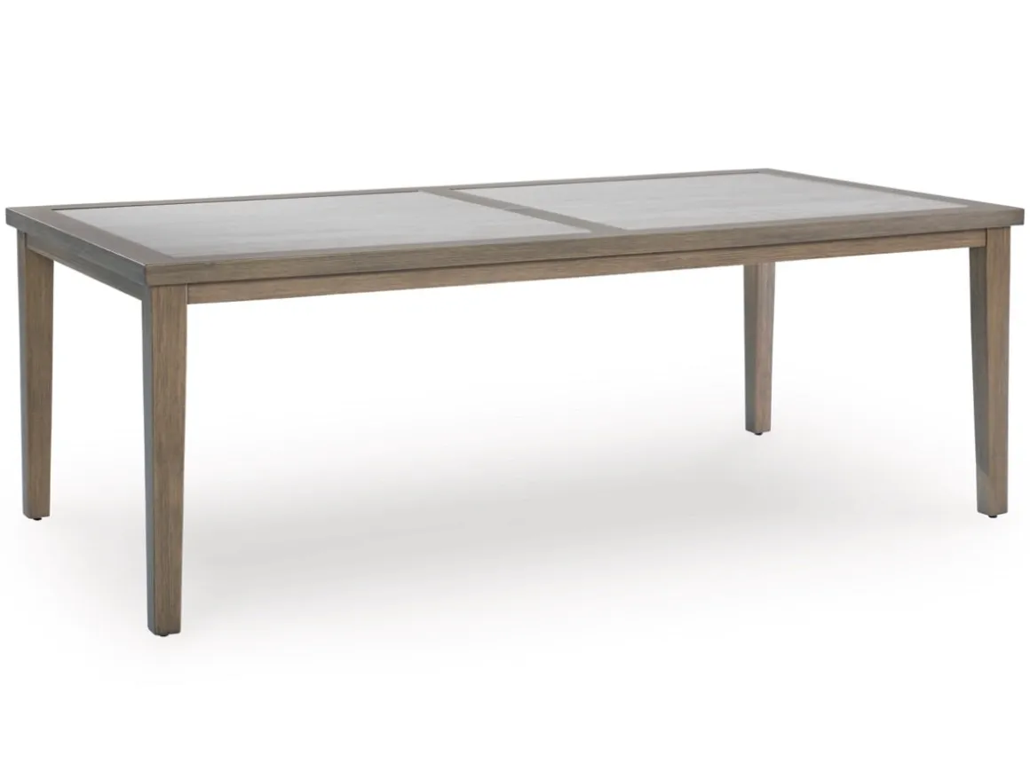 Rainier Outdoor Dining Table & 6 Chairs In Brown/Beige