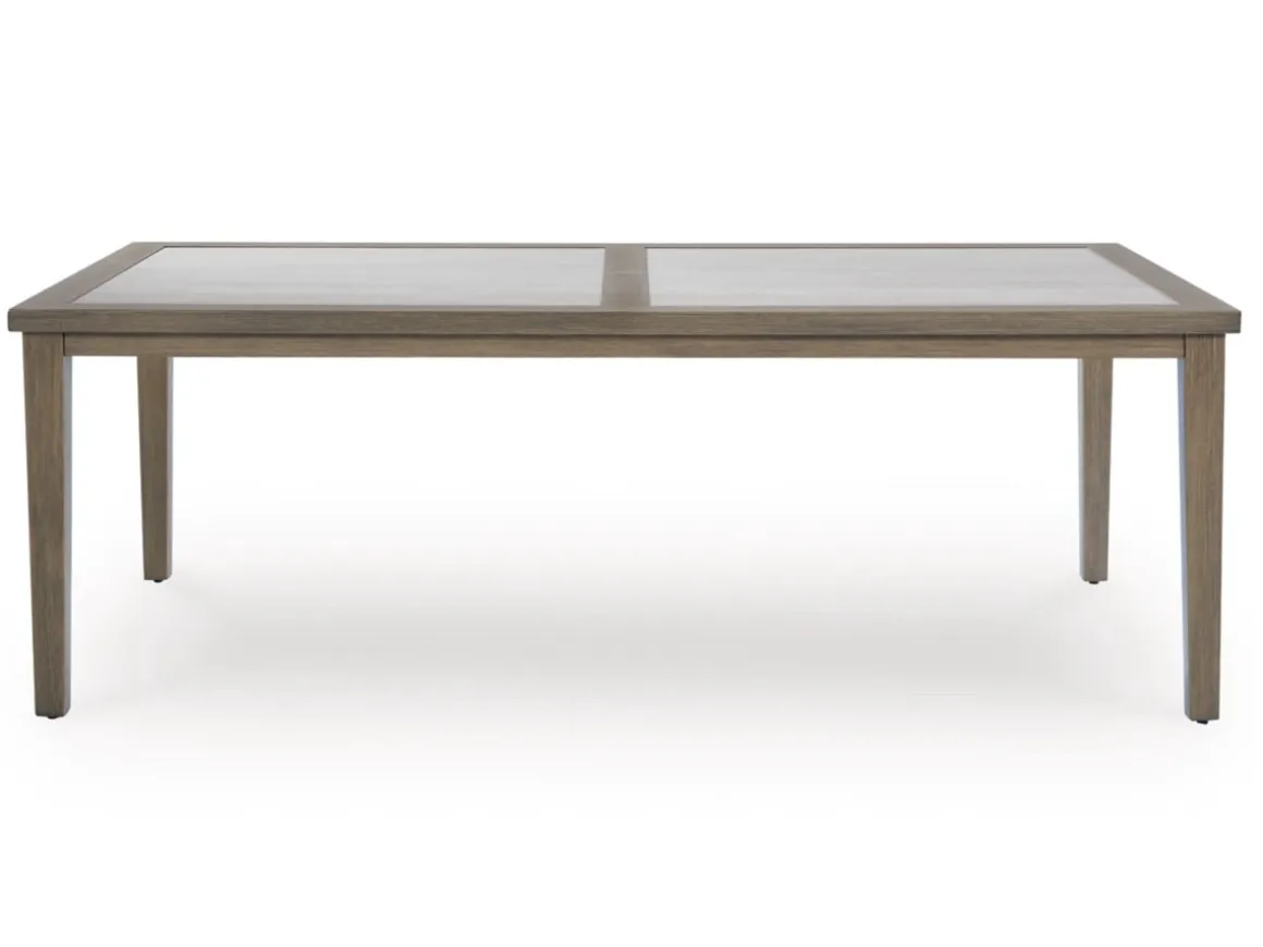 Rainier Outdoor Dining Table & 6 Chairs In Brown/Beige