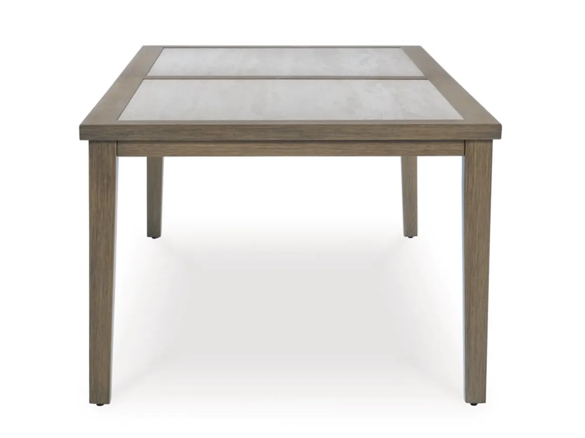 Rainier Outdoor Dining Table & 6 Chairs In Brown/Beige