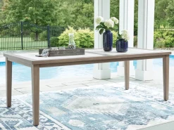 Rainier Outdoor Dining Table In Brown