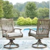 Rainier Outdoor Swivel Chair In Brown/Beige, Set Of 2