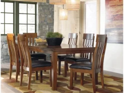 Ralene Extendable Dining Table & 6 Chairs In Brown