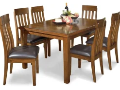 Ralene Extendable Dining Table & 6 Chairs In Brown