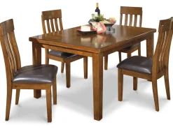 Ralene Extendable Dining Table & 4 Chairs In Brown