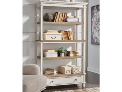 Realyn Bookcase W/ Drawer In White/Brown
