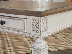 Realyn Office Desk W/ Usb Charging In White/Brown