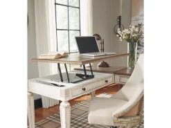 Realyn Office Desk W/ Usb Charging In White/Brown