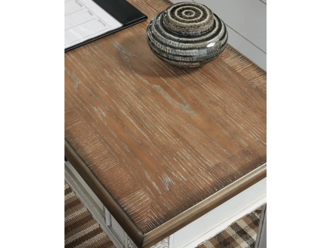 Realyn Office Desk W/ Usb Charging In White/Brown