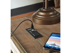 Realyn Office Desk W/ Usb Charging In White/Brown