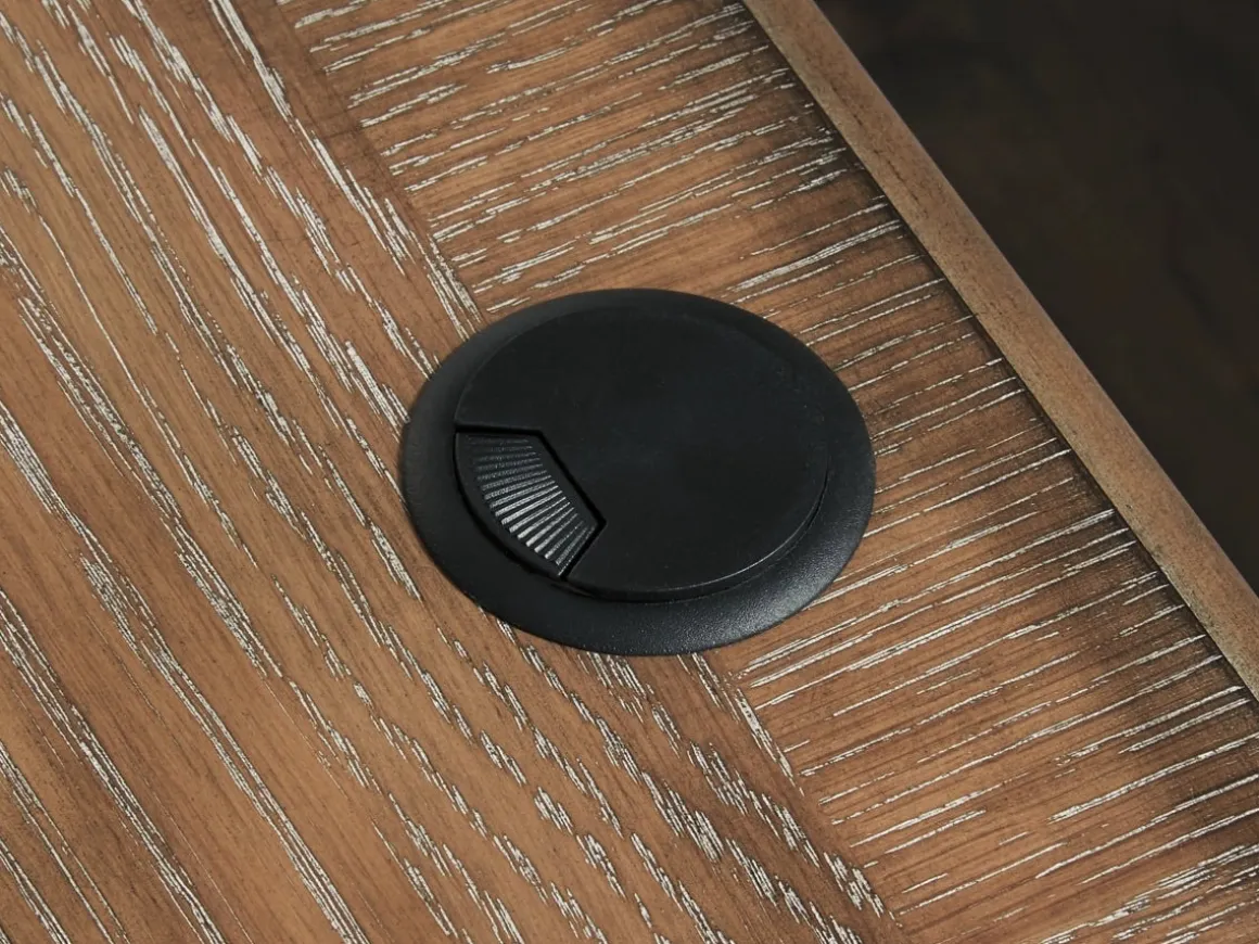 Realyn Office Desk W/ Usb Charging In White/Brown