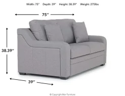 Regalla Full Sleeper Sofa W/ Mattress In Gray