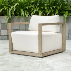 Remsen Outdoor Lounge Chair In Brown