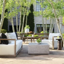 Remsen Outdoor Lounge Chair In Brown