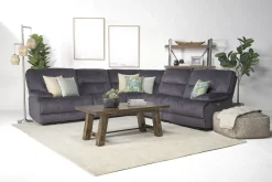 Retreat 5 Piece Power Sectional W/ Power Armless Recliner In Cognac Leather