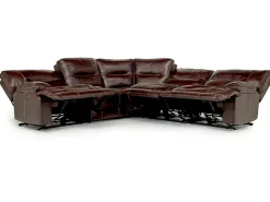 Retreat 5 Piece Power Sectional W/ Power Armless Recliner In Cognac Leather