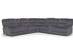 Retreat 7 Piece Power Sectional In Cognac Leather