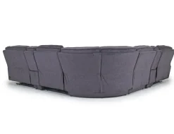 Retreat 7 Piece Power Sectional W/ Power Armless Recliner In Charcoal