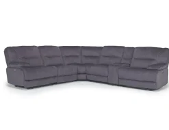 Retreat 6 Piece Power Sectional In Cognac Leather