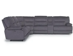 Retreat 6 Piece Power Sectional In Cognac Leather