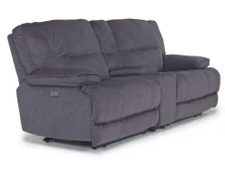 Retreat Power Console Loveseat In Charcoal