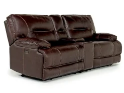 Retreat Power Console Loveseat In Charcoal