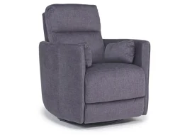 Retreat Swivel Gliding Recliner In Brown Leather