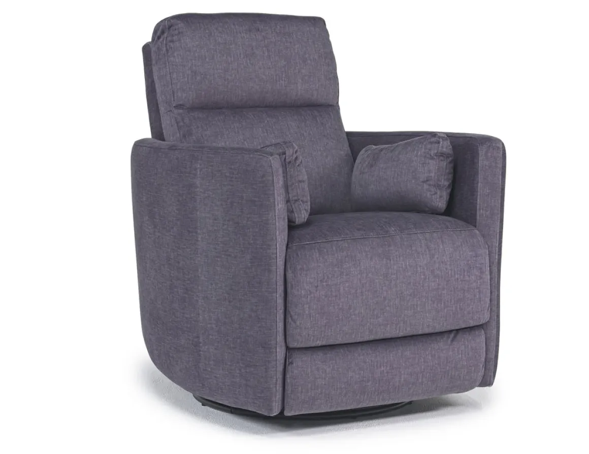 Retreat Swivel Gliding Recliner In Brown Leather