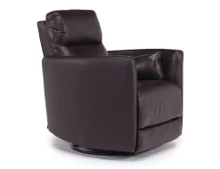 Retreat Swivel Gliding Recliner In Brown Leather